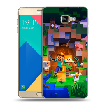 Силиконовый чехол на Samsung Galaxy A9 с принтом Майнкрафт Minecraft