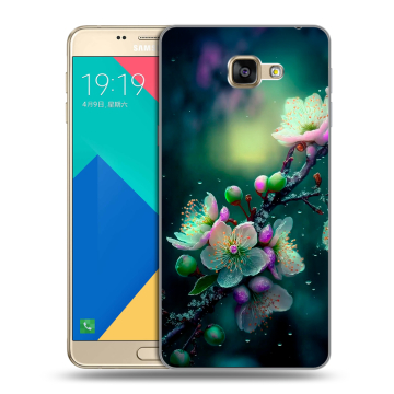 Силиконовый чехол на Samsung Galaxy A9 с принтом Цветы и мрамор Силиконовый чехол на Samsung Galaxy A9 с принтом Цветы и мрамор