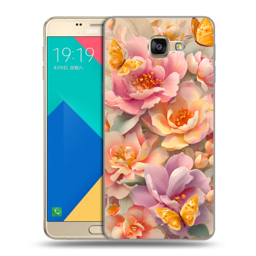 Силиконовый чехол на Samsung Galaxy A9 с принтом Цветы и бабочки Силиконовый чехол на Samsung Galaxy A9 с принтом Цветы и бабочки