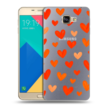 Силиконовый чехол на Samsung Galaxy A9 с принтом Сердечки Силиконовый чехол на Samsung Galaxy A9 с принтом Сердечки