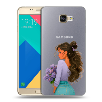 Силиконовый чехол на Samsung Galaxy A9 с принтом девушка цветы Силиконовый чехол на Samsung Galaxy A9 с принтом девушка цветы