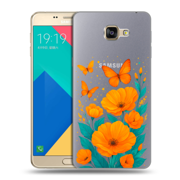 Силиконовый чехол на Samsung Galaxy A9 с принтом цветы бабочки Силиконовый чехол на Samsung Galaxy A9 с принтом цветы бабочки