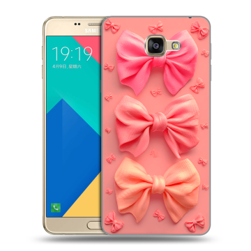 Силиконовый чехол на Samsung Galaxy A9 с принтом Розовые бантики Силиконовый чехол на Samsung Galaxy A9 с принтом Розовые бантики