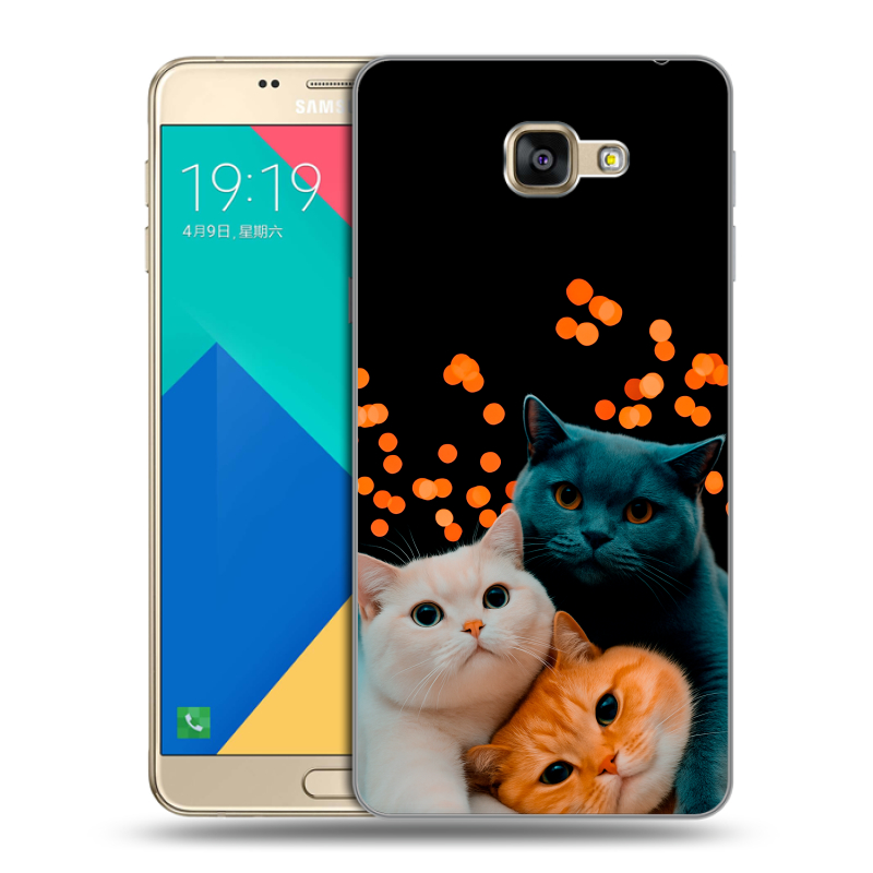 Силиконовый чехол на Samsung Galaxy A9 с принтом Кошки Силиконовый чехол на Samsung Galaxy A9 с принтом Кошки