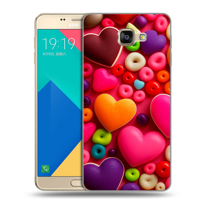 Силиконовый чехол на Samsung Galaxy A9 с принтом Сердечки Силиконовый чехол на Samsung Galaxy A9 с принтом Сердечки
