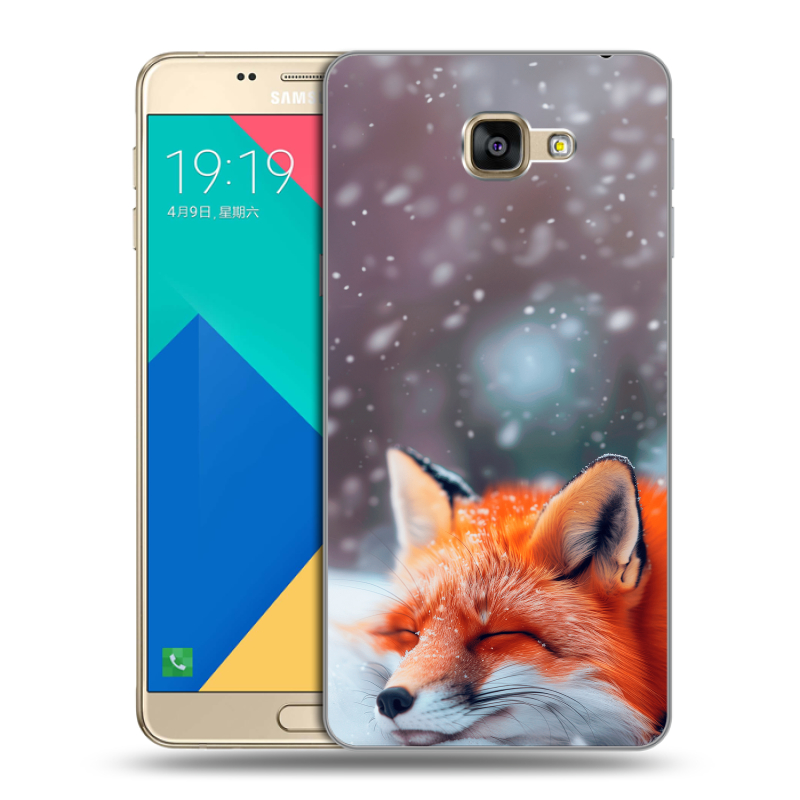 Силиконовый чехол на Samsung Galaxy A9 с принтом лиса Силиконовый чехол на Samsung Galaxy A9 с принтом лиса