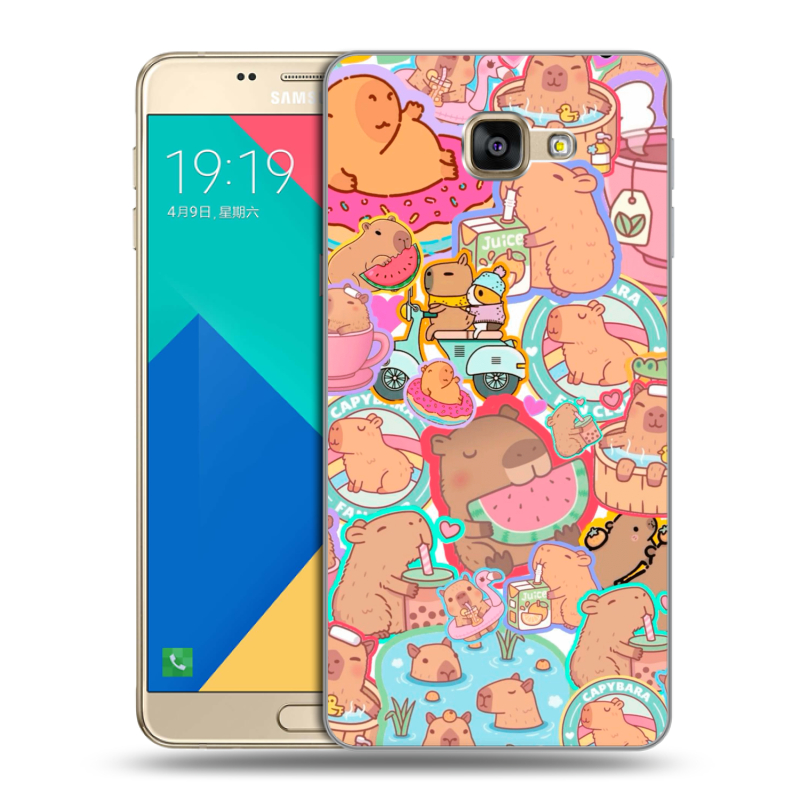 Силиконовый чехол на Samsung Galaxy A9 с принтом капибары Силиконовый чехол на Samsung Galaxy A9 с принтом капибары