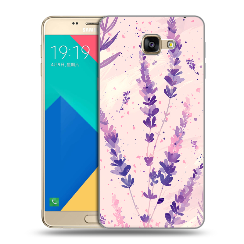 Силиконовый чехол на Samsung Galaxy A9 с принтом цветы лаванда Силиконовый чехол на Samsung Galaxy A9 с принтом цветы лаванда