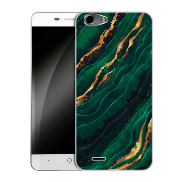 Силиконовый чехол на ZTE Blade L4 с принтом Мрамор зеленое золото Силиконовый чехол на ZTE Blade L4 с принтом Мрамор зеленое золото
