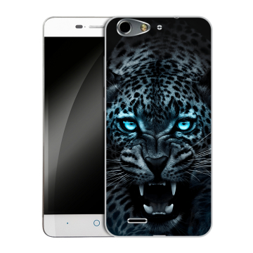 Силиконовый чехол на ZTE Blade L4 с принтом Темный леопард Силиконовый чехол на ZTE Blade L4 с принтом Темный леопард