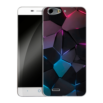 Силиконовый чехол на ZTE Blade L4 с принтом Геометрия неона
