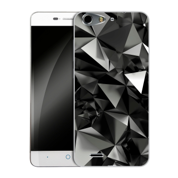 Силиконовый чехол на ZTE Blade L4 с принтом Черные кристаллы Силиконовый чехол на ZTE Blade L4 с принтом Черные кристаллы