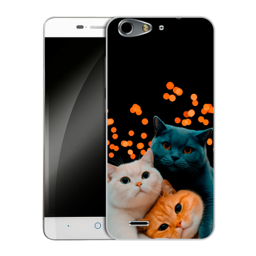 Силиконовый чехол на ZTE Blade L4 с принтом Кошки Силиконовый чехол на ZTE Blade L4 с принтом Кошки