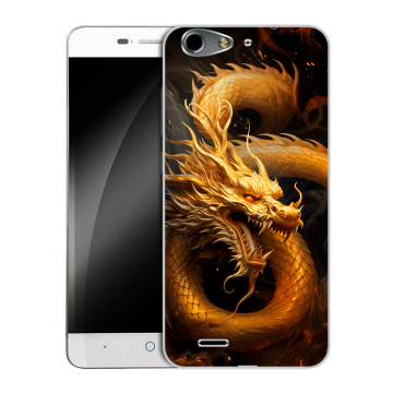 Силиконовый чехол на ZTE Blade L4 с принтом Золотой дракон Силиконовый чехол на ZTE Blade L4 с принтом Золотой дракон