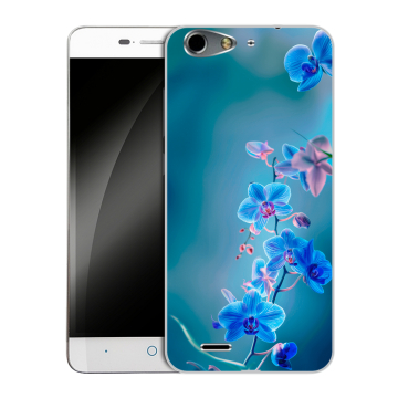 Силиконовый чехол на ZTE Blade L4 с принтом Голубые цветы