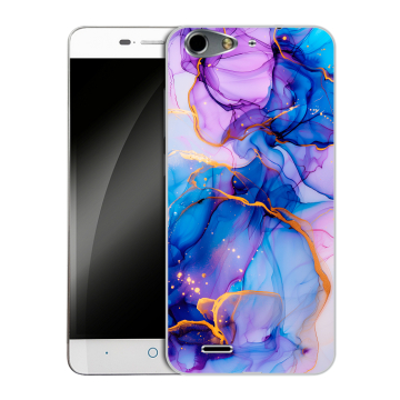 Силиконовый чехол на ZTE Blade L4 с принтом синий мрамор