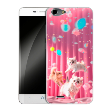 Силиконовый чехол на ZTE Blade L4 с принтом милые котики