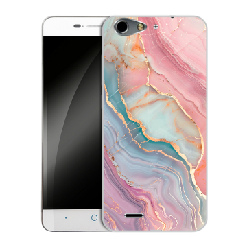 Силиконовый чехол на ZTE Blade L4 с принтом розовый мрамор