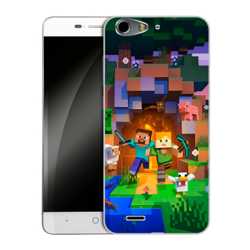 Силиконовый чехол на ZTE Blade L4 с принтом Майнкрафт Minecraft Силиконовый чехол на ZTE Blade L4 с принтом Майнкрафт Minecraft