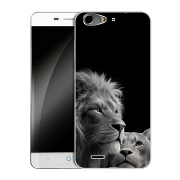 Силиконовый чехол на ZTE Blade L4 с принтом Лев кошки