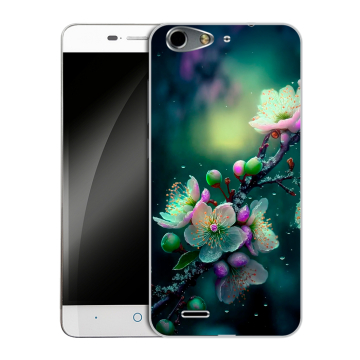 Силиконовый чехол на ZTE Blade L4 с принтом Цветы и мрамор