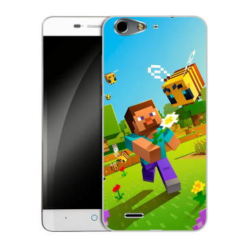 Силиконовый чехол на ZTE Blade L4 с принтом Майнкрафт Minecraft