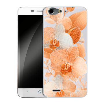 Силиконовый чехол на ZTE Blade L4 с принтом Бежевые цветы