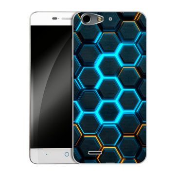 Силиконовый чехол на ZTE Blade L4 с принтом Неоновые соты