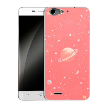 Силиконовый чехол на ZTE Blade L4 с принтом Розовый космос