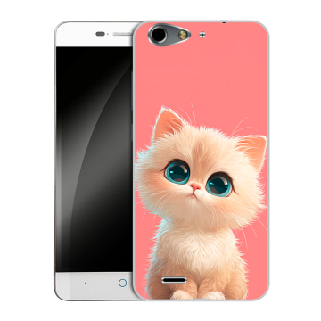 Силиконовый чехол на ZTE Blade L4 с принтом Розовый котенок