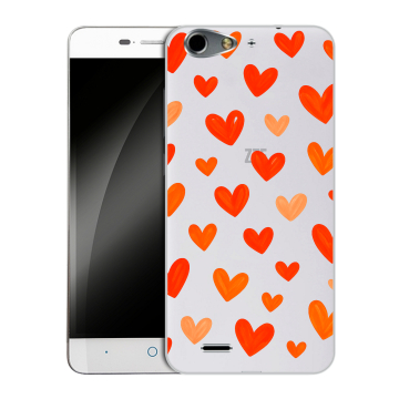 Силиконовый чехол на ZTE Blade L4 с принтом Сердечки