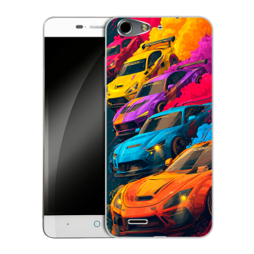 Силиконовый чехол на ZTE Blade L4 с принтом Тачки