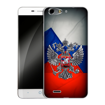Силиконовый чехол на ZTE Blade L4 с принтом Флаг России