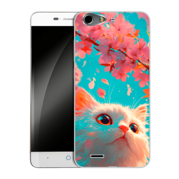 Силиконовый чехол на ZTE Blade L4 с принтом Красивый кот