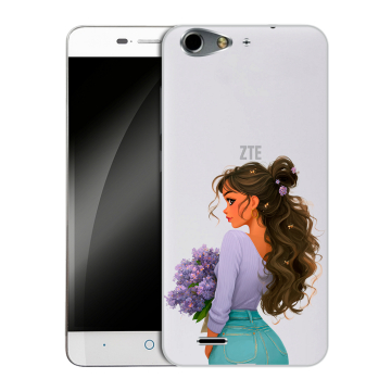 Силиконовый чехол на ZTE Blade L4 с принтом девушка цветы