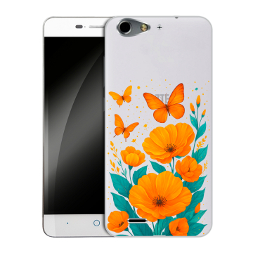 Силиконовый чехол на ZTE Blade L4 с принтом цветы бабочки