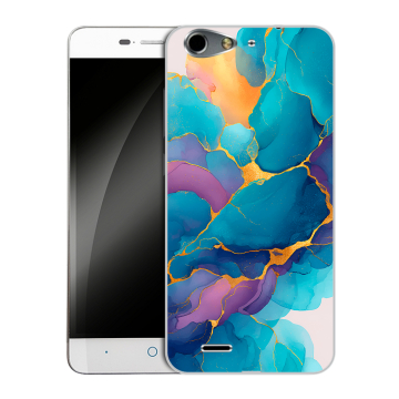 Силиконовый чехол на ZTE Blade L4 с принтом Мрамор блестки