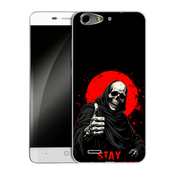 Силиконовый чехол на ZTE Blade L4 с принтом смешной скелет