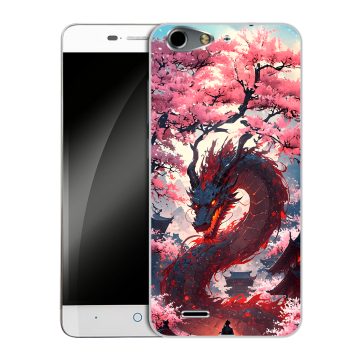 Силиконовый чехол на ZTE Blade L4 с принтом Дракон Японский