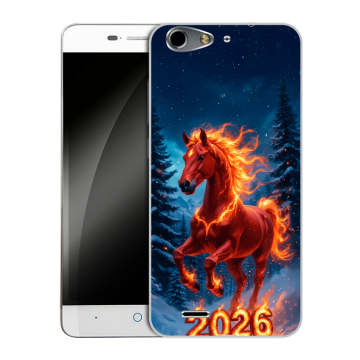 Силиконовый чехол на ZTE Blade L4 с принтом Новый год коня