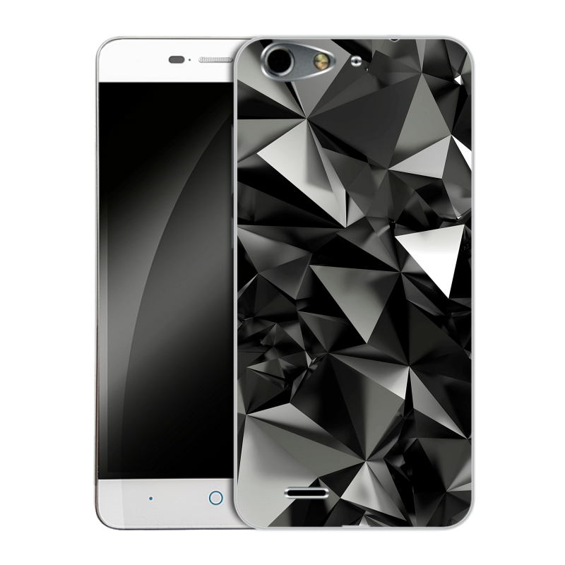 Силиконовый чехол на ZTE Blade L4 с принтом Черные кристаллы Силиконовый чехол на ZTE Blade L4 с принтом Черные кристаллы