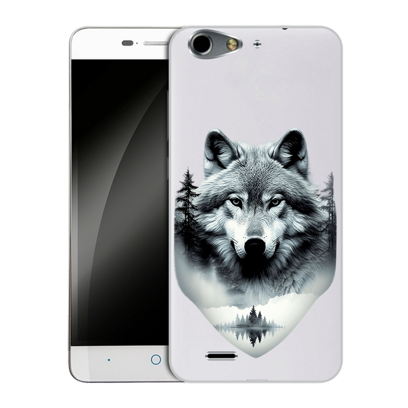 Силиконовый чехол на ZTE Blade L4 с принтом Волк в лесу Силиконовый чехол на ZTE Blade L4 с принтом Волк в лесу