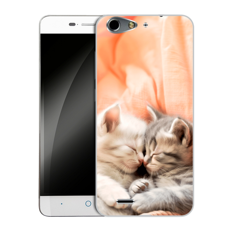 Силиконовый чехол на ZTE Blade L4 с принтом Котята Силиконовый чехол на ZTE Blade L4 с принтом Котята