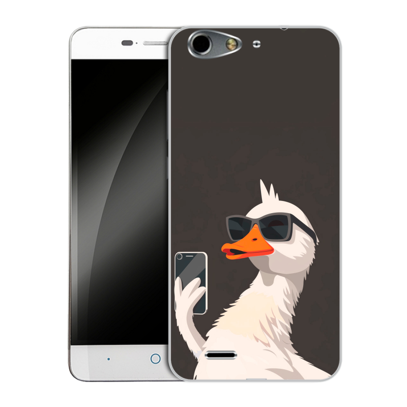 Силиконовый чехол на ZTE Blade L4 с принтом утка в очках Силиконовый чехол на ZTE Blade L4 с принтом утка в очках