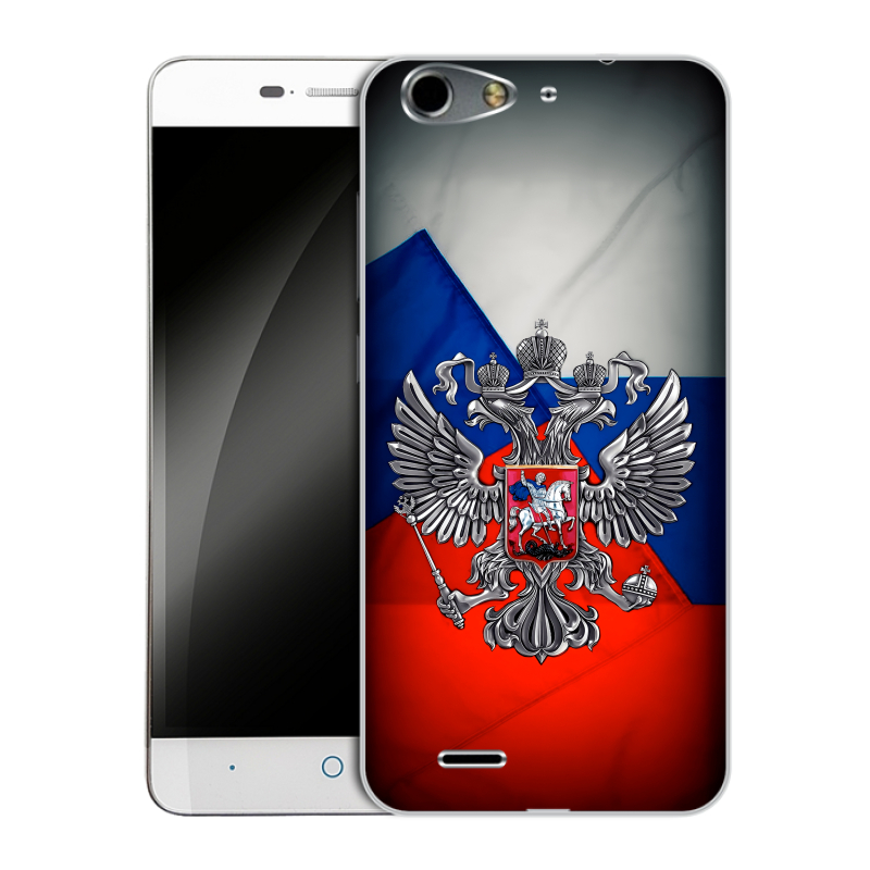 Силиконовый чехол на ZTE Blade L4 с принтом Флаг России Силиконовый чехол на ZTE Blade L4 с принтом Флаг России