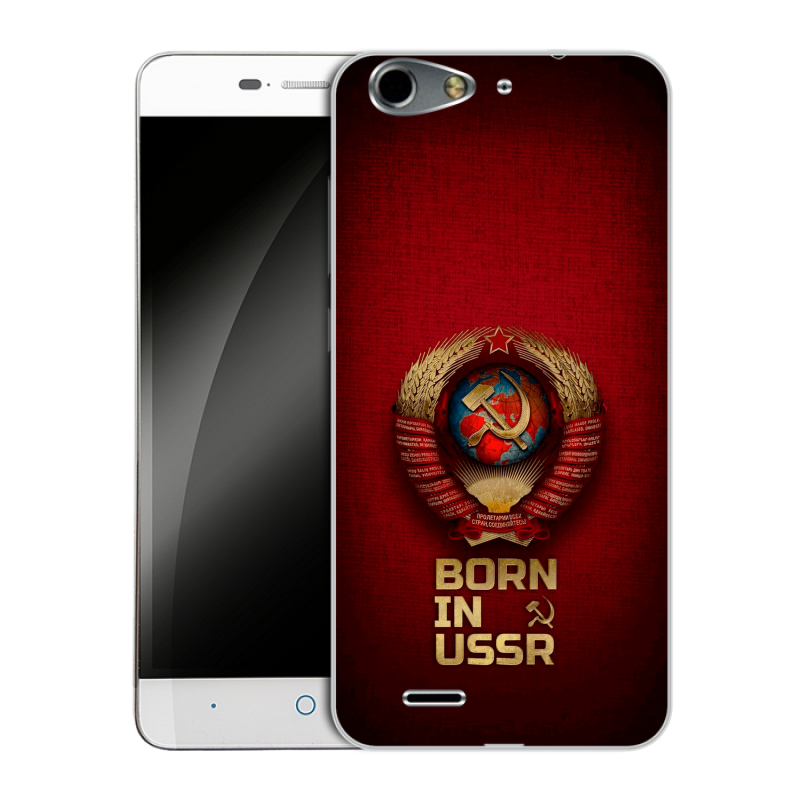 Силиконовый чехол на ZTE Blade L4 с принтом Флаг Герб СССР Силиконовый чехол на ZTE Blade L4 с принтом Флаг Герб СССР