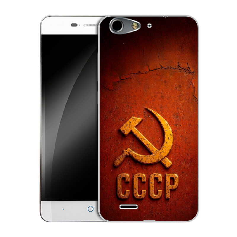Силиконовый чехол на ZTE Blade L4 с принтом Флаг Герб СССР Силиконовый чехол на ZTE Blade L4 с принтом Флаг Герб СССР