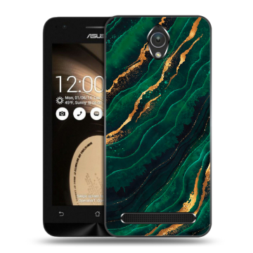 Пластиковый чехол на ASUS ZenFone Go 4.5 с принтом Мрамор зеленое золото Пластиковый чехол на ASUS ZenFone Go 4.5 с принтом Мрамор зеленое золото