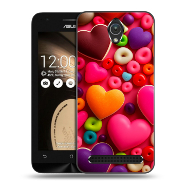 Пластиковый чехол на ASUS ZenFone Go 4.5 с принтом Сердечки Пластиковый чехол на ASUS ZenFone Go 4.5 с принтом Сердечки