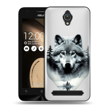 Пластиковый чехол на ASUS ZenFone Go 4.5 с принтом Волк в лесу